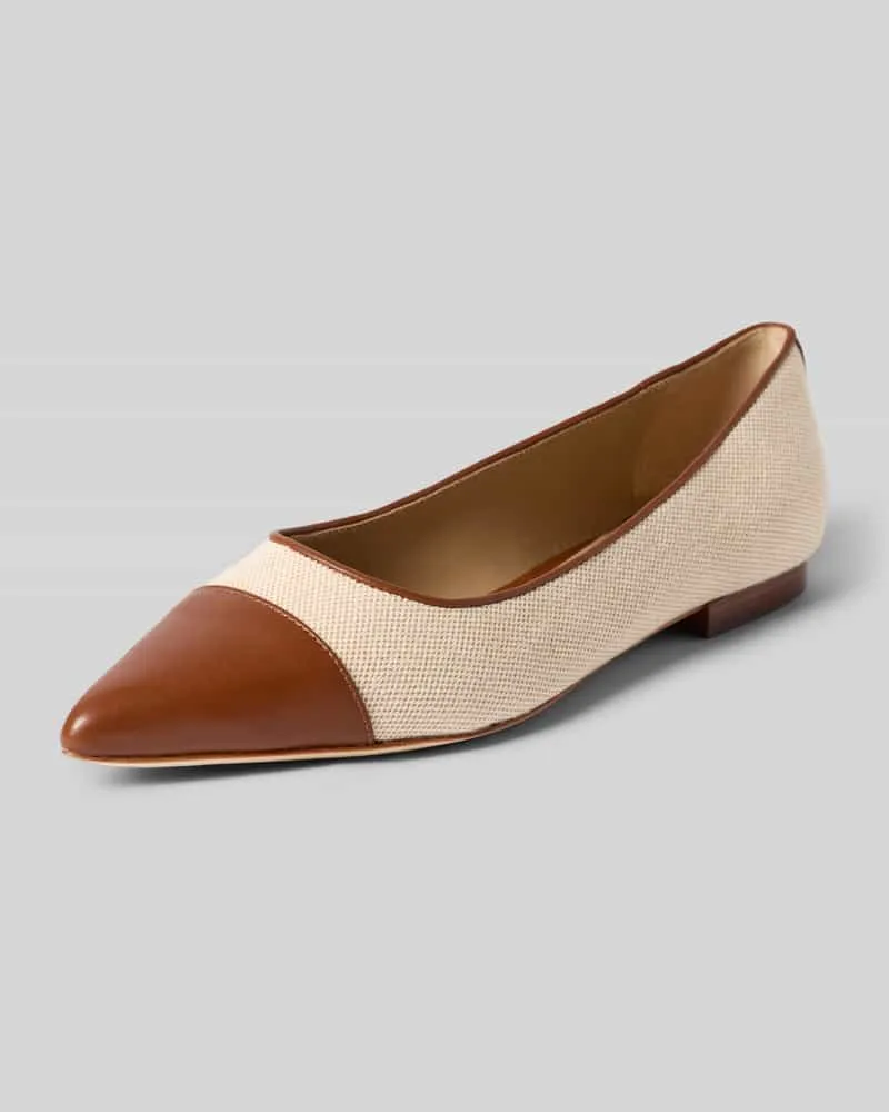 Ralph Lauren Ballerina aus echtem Leder Modell 'LONDYN CAP3 Sand