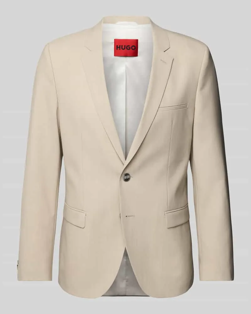 HUGO BOSS Slim Fit 2-Knopf-Sakko mit Reverskragen Modell 'Arti Sand