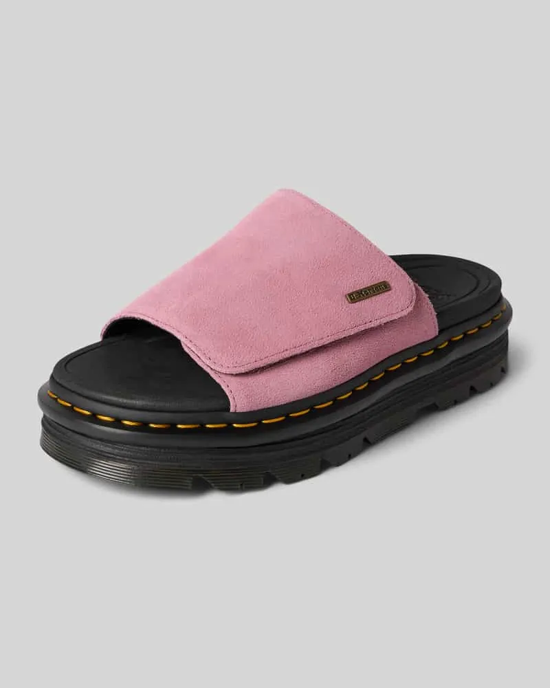 Dr.Martens Sandalette aus Leder mit Klettverschluss Modell 'ZebZag Slide Rosa