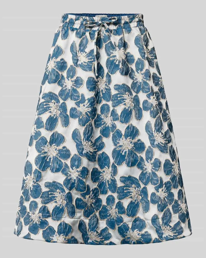 Lollys Laundry Midirock mit elastischem Bund Modell 'Bristol Blau