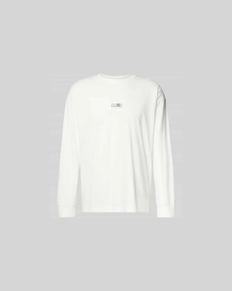 Maison Margiela Relaxed Fit Longsleeve mit Logo-Patch Weiss