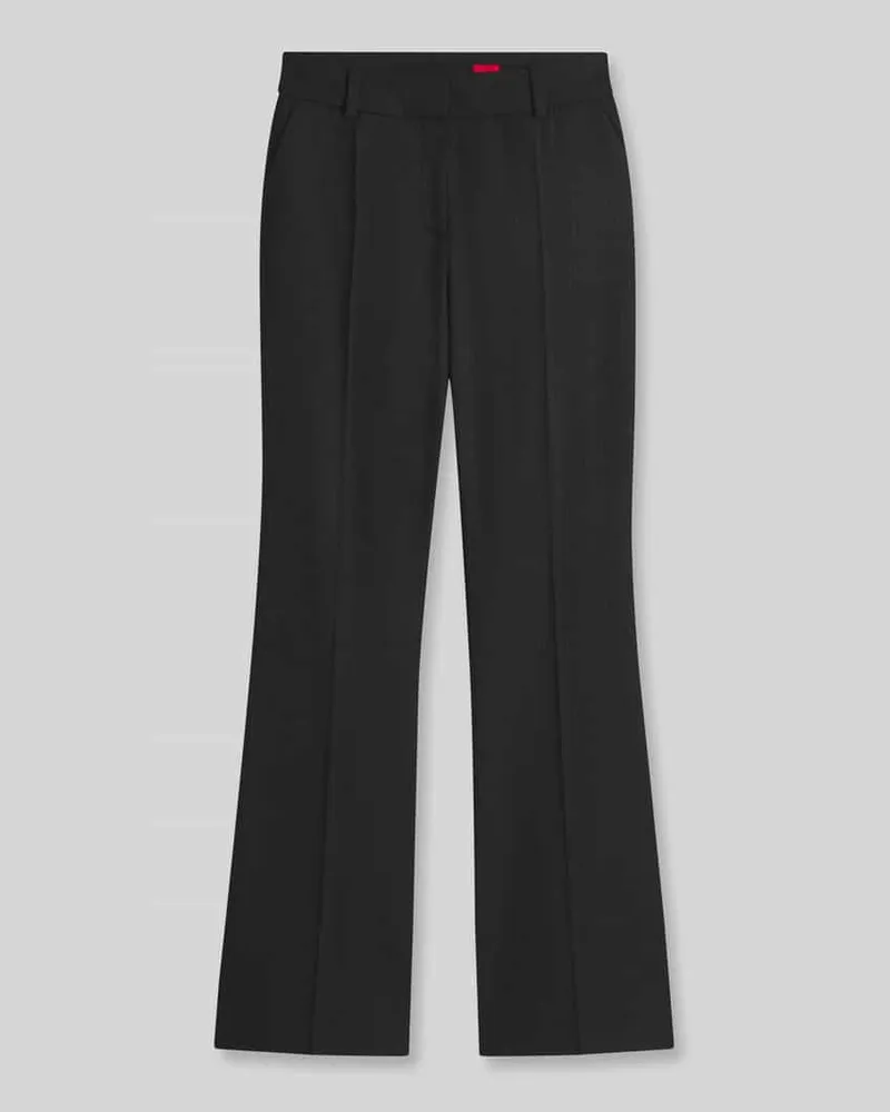 HUGO BOSS Regular Fit Schlaghose mit Bügelfalten Modell 'Hiso Black