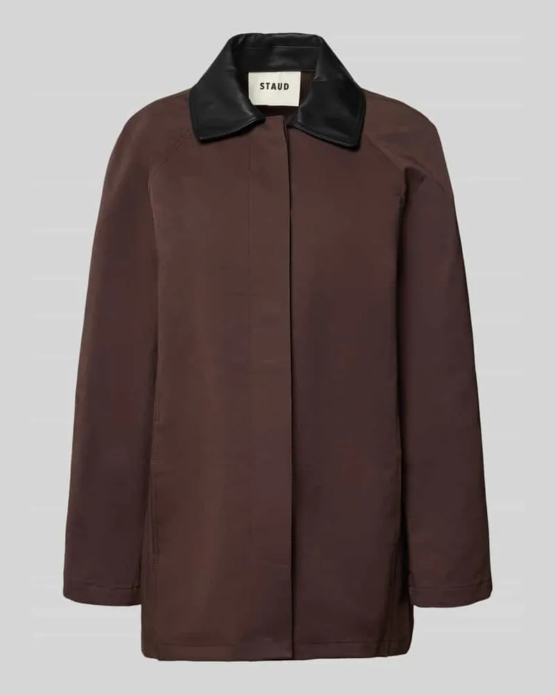 STAUD Trenchcoat mit Umlegekragen und verdeckter Knopfleiste Dunkelbraun