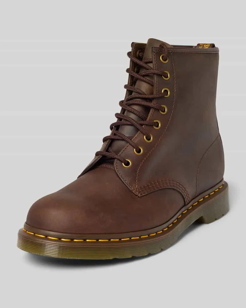Dr.Martens Boots aus Leder mit Label-Detail Modell 'EYE Mittelbraun