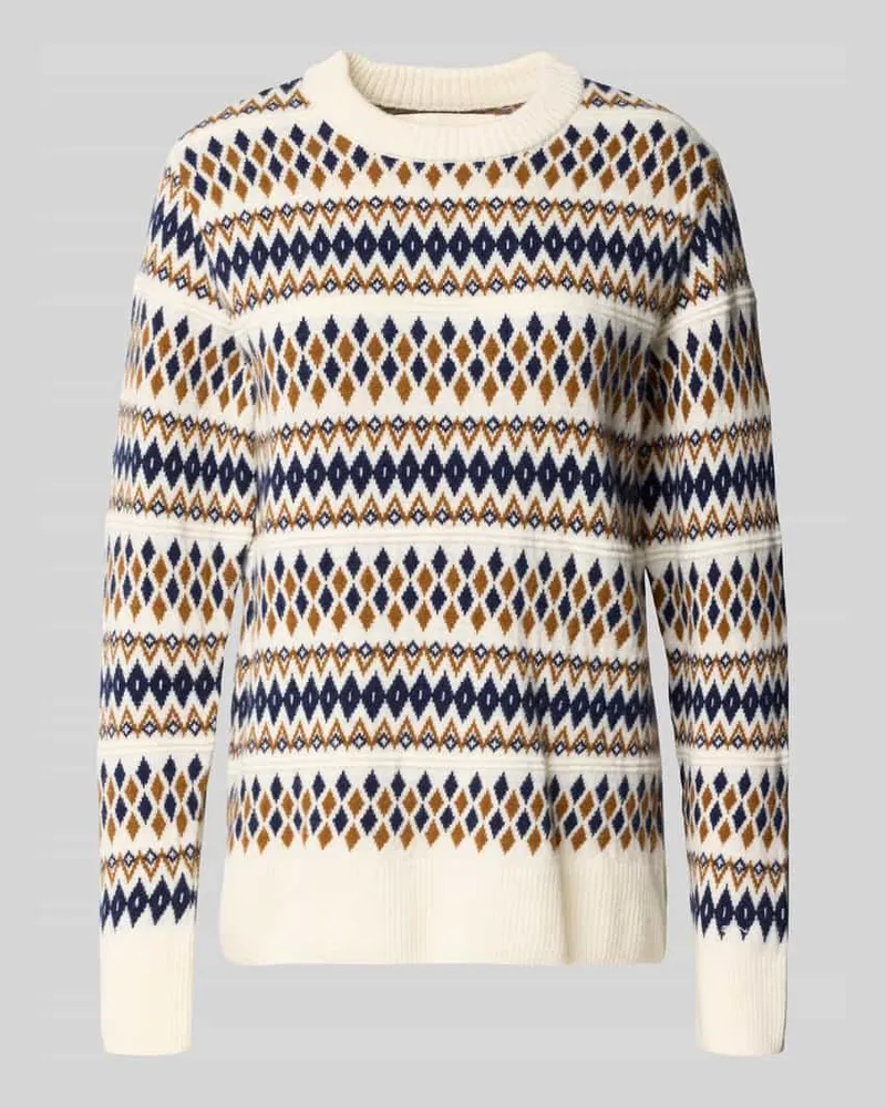 Gant Strickpullover mit gerippten Abschlüssen Modell 'FAIRISLE Ecru