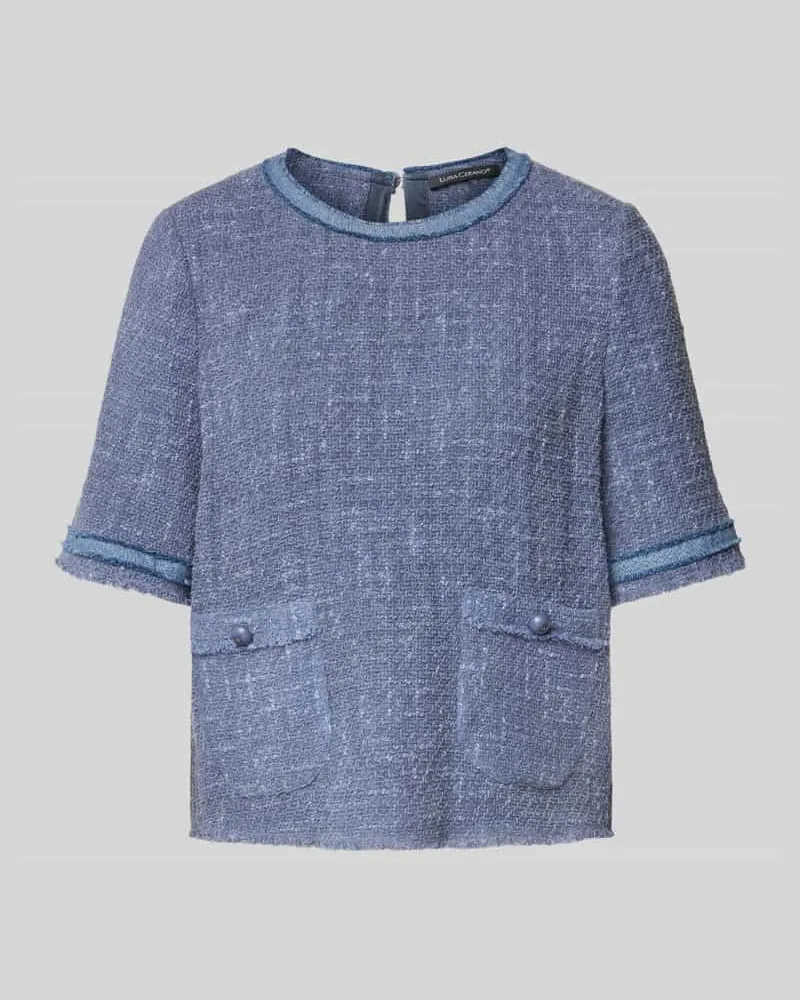 Luisa Cerano Regular Fit Blusenshirt mit aufgesetzten Taschen Jeansblau