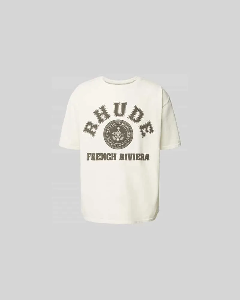 RHUDE Oversized T-Shirt mit Rundhalsausschnitt Offwhite