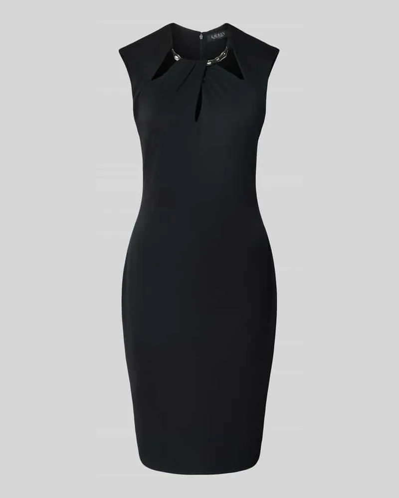 Ralph Lauren Knielanges Cocktailkleid mit Cut Outs Black