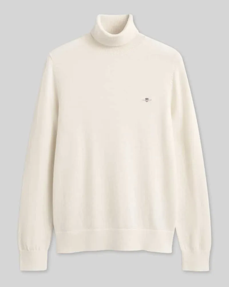 Gant Regular Fit Rollkragenpullover aus Woll-Mix Offwhite