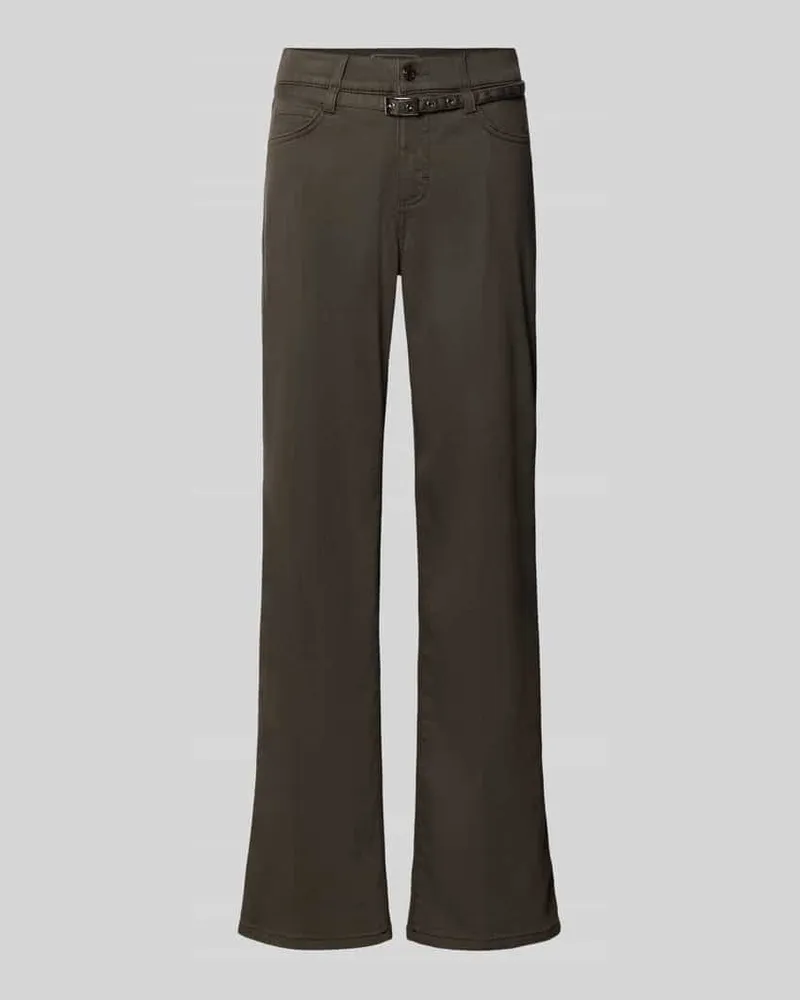ANGELS  Regular Fit Jeans Wide Fit mit Schnallen-Gürtel Modell 'LIZ CITY Dunkelbraun