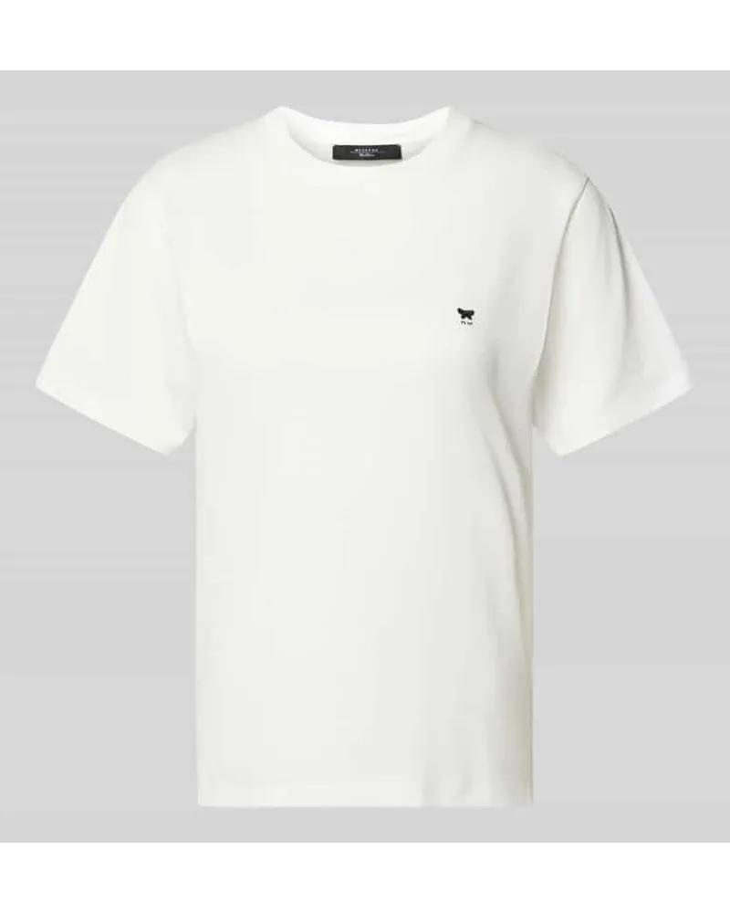 Max Mara T-Shirt mit Logo-Stitching Modell 'VENACO Weiss