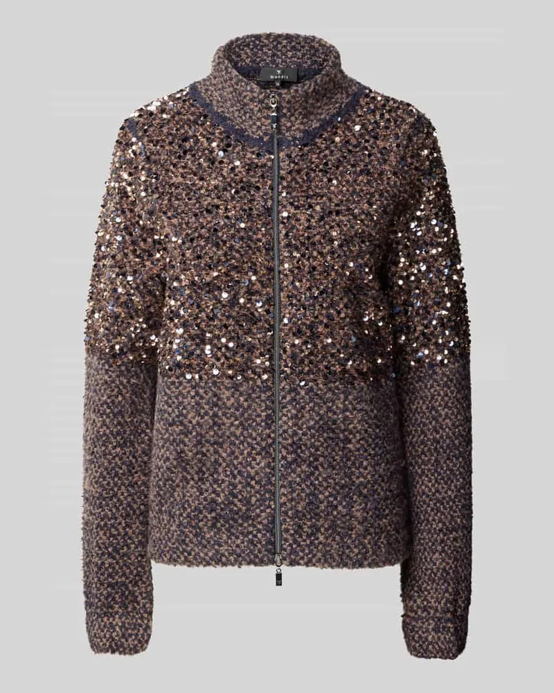 monari Regular Fit Strickjacke mit Pailletten Dunkelblau