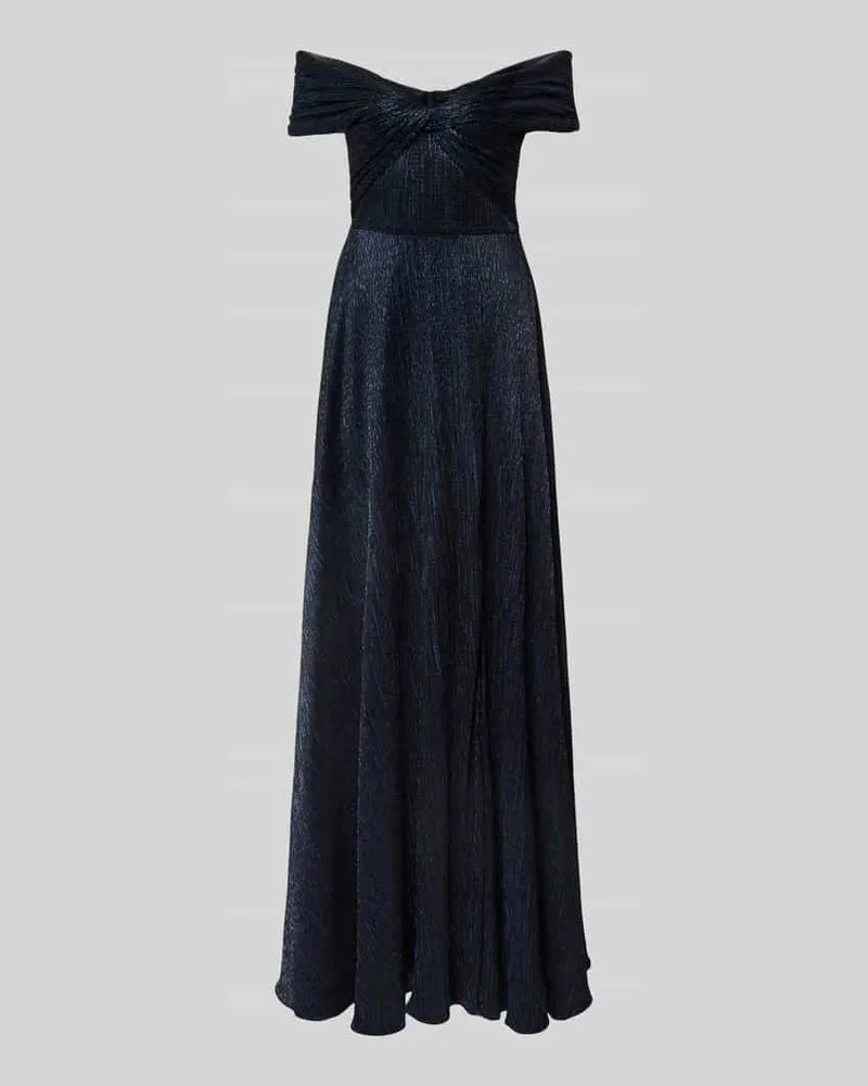 Swing Abendkleid mit Carmen-Ausschnitt Marine