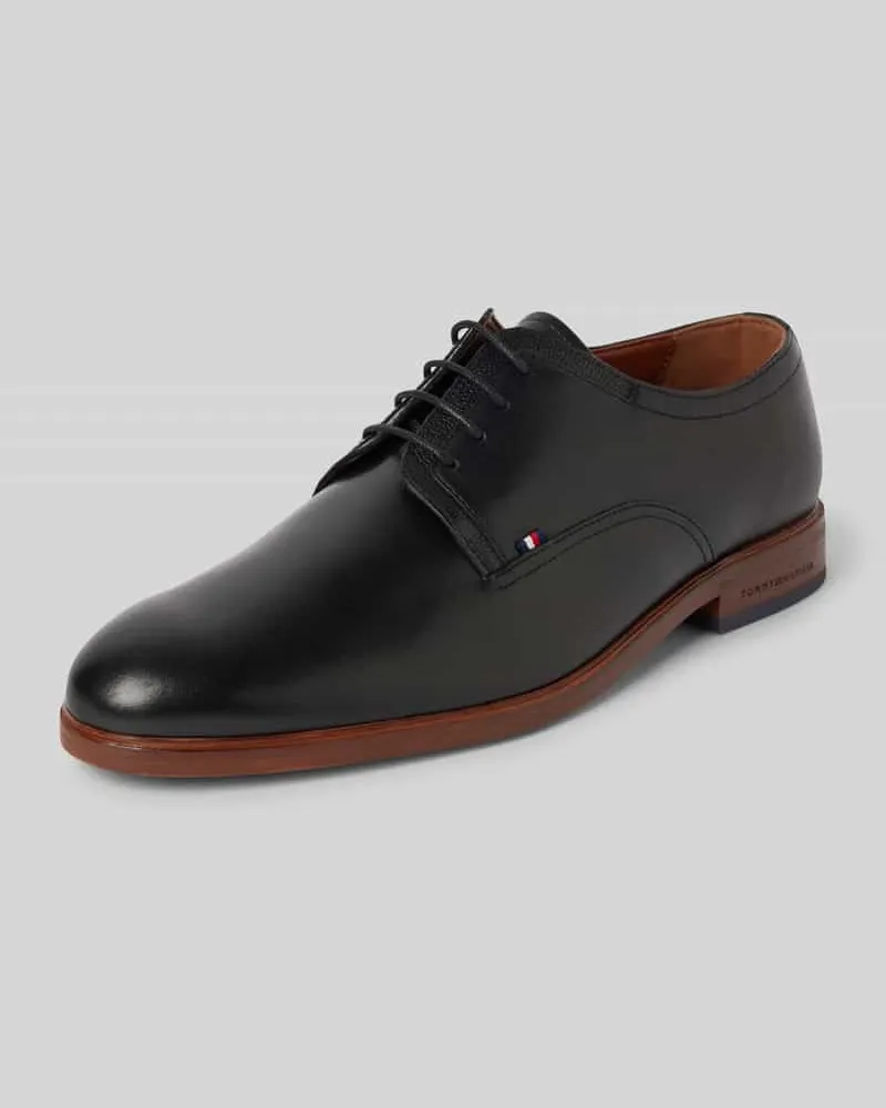 Tommy Hilfiger Lederderby mit Label-Prägung Modell 'THUNIT Black