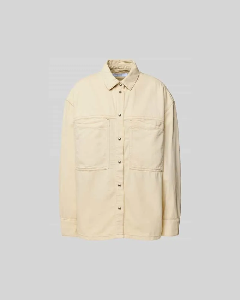 IRO Hemdbluse mit Druckknopfleiste Beige