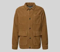 Regular Fit Hemdjacke aus reiner Baumwolle Modell 'AVAAN