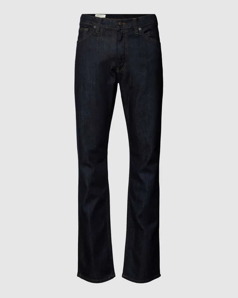 Gant Regular Fit Jeans mit 5-Pocket-Design Dunkelblau