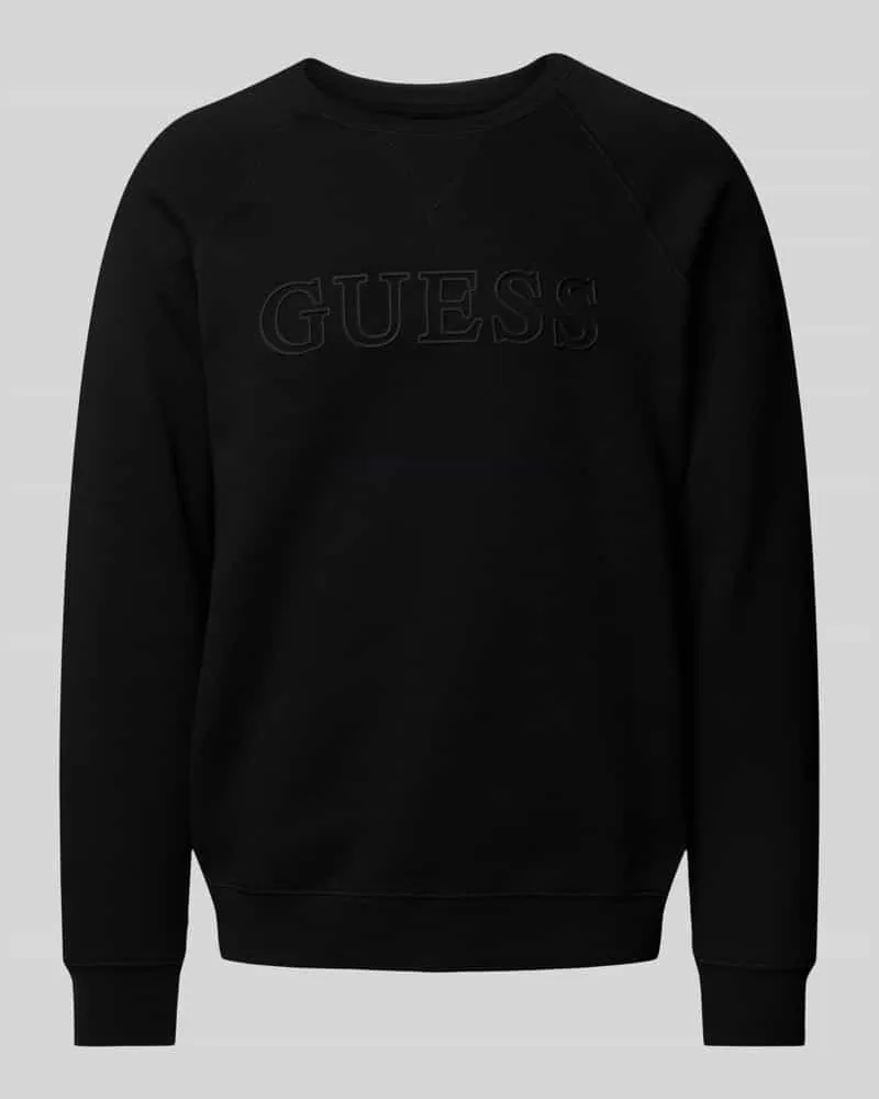 Guess Sweatshirt mit Label-Print Modell 'ALDWIN Black