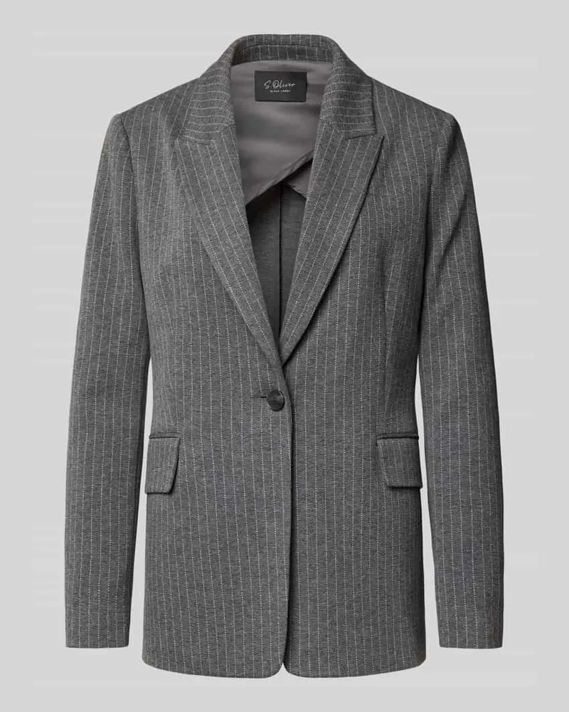 S.Oliver Regular Fit Blazer aus Interlockjersey Anthrazit