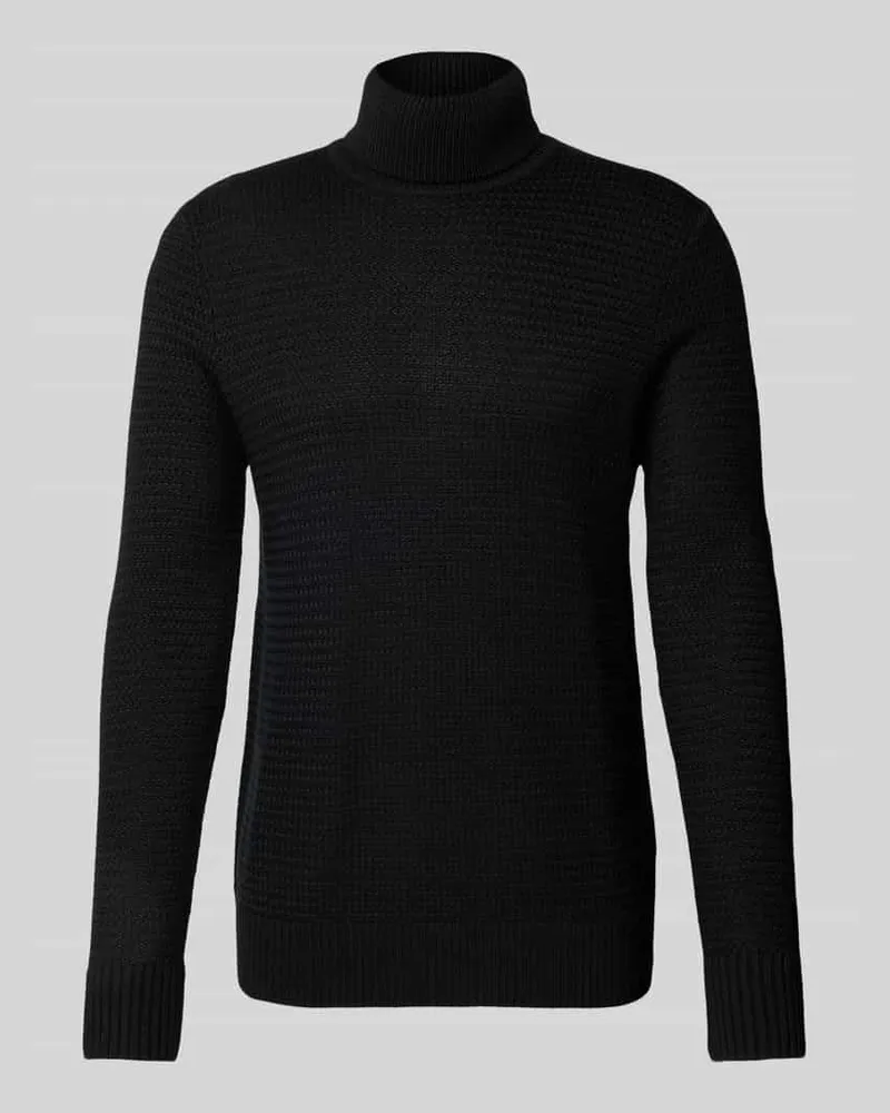 Strellson Strickpullover mit Rollkragen Modell 'Hamilton Black