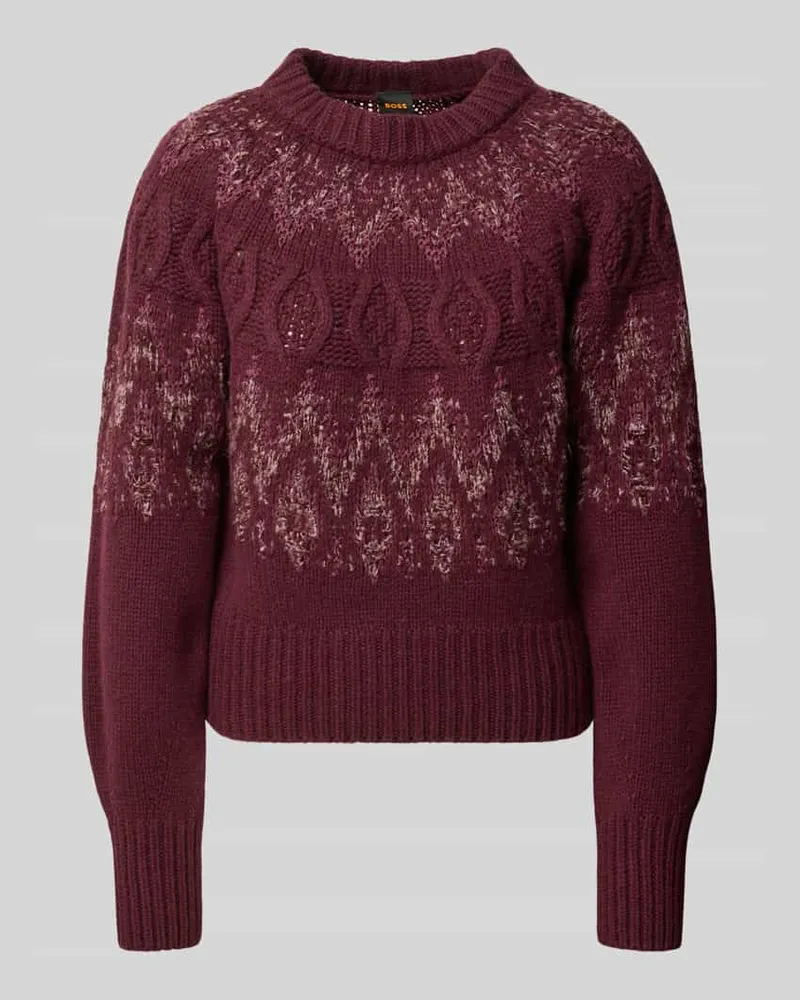 HUGO BOSS Pullover mit Ballonärmeln Modell 'C_Fyrata Bordeaux