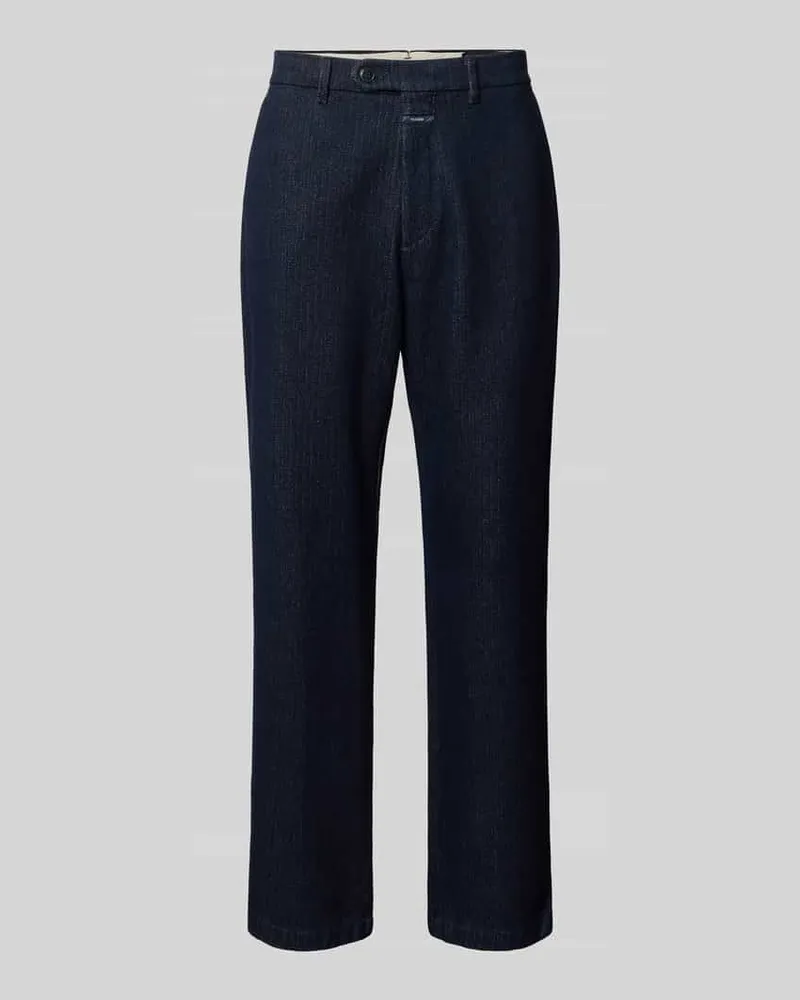 Closed Relaxed Fit Hose aus reiner Baumwolle Marine