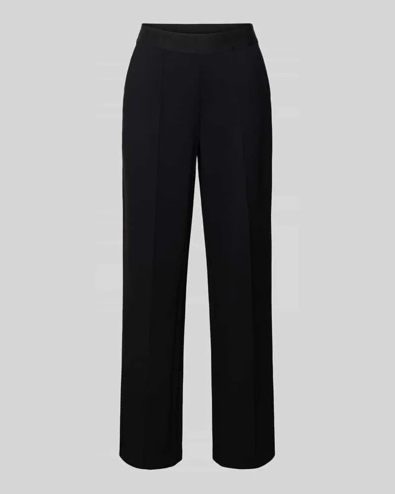 monari Stoffhose mit elastischem Logo-Bund Black