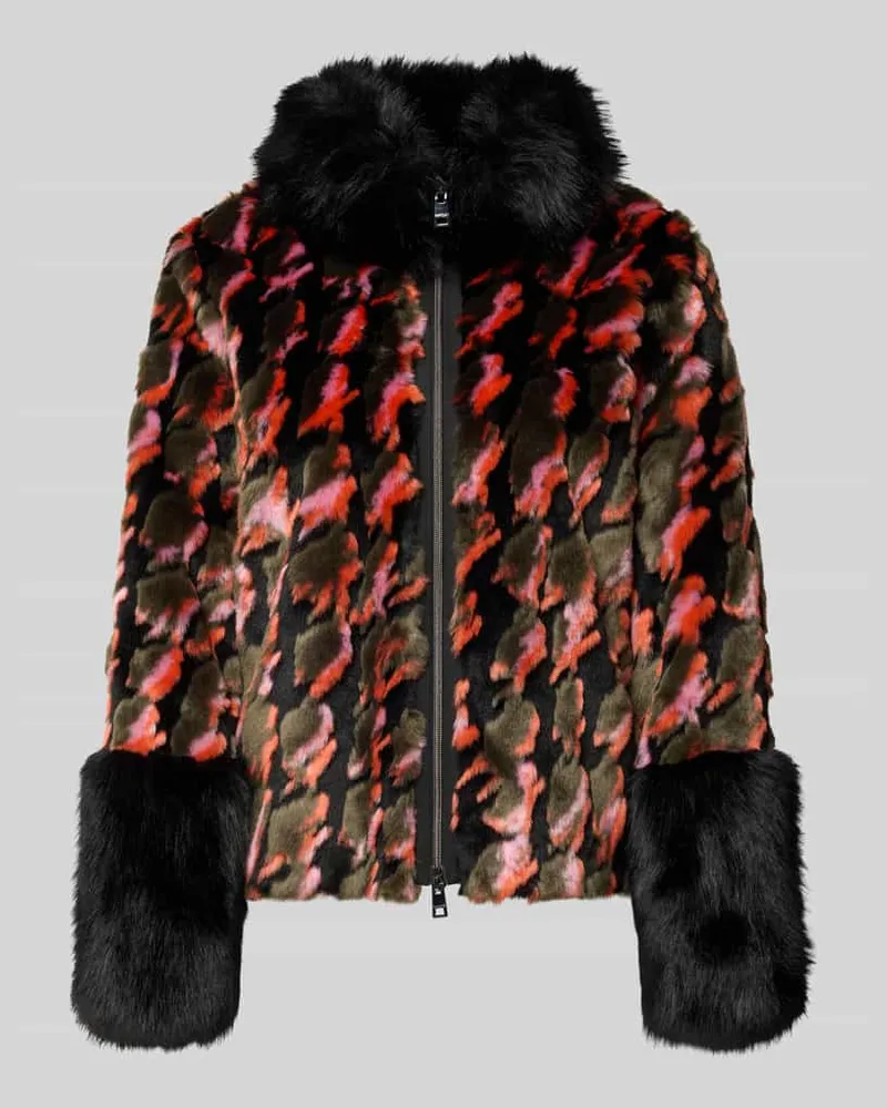 Marc Cain Regular Fit Webpelzjacke mit Zweiwege-Reißverschluss Modell 'COLLECTIONS D Orange