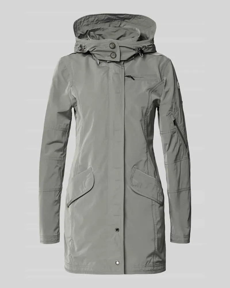 Gil Bret Jacke mit Kapuze und Pattentaschen Hellgrau