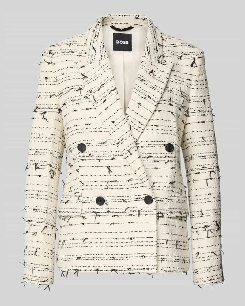 HUGO BOSS Slim Fit Longblazer aus Baumwoll-Mix Modell 'JALETO9 Offwhite