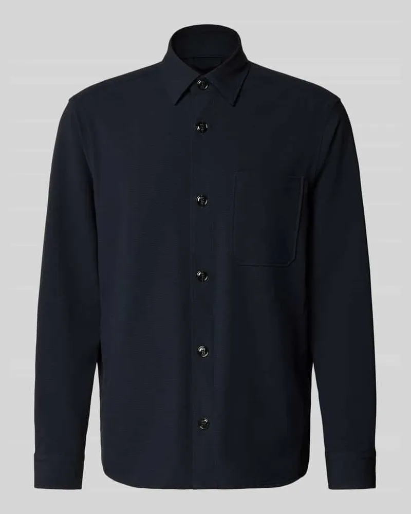 JOOP! Modern Fit Overshirt mit Brusttasche Modell 'Kalan Marine