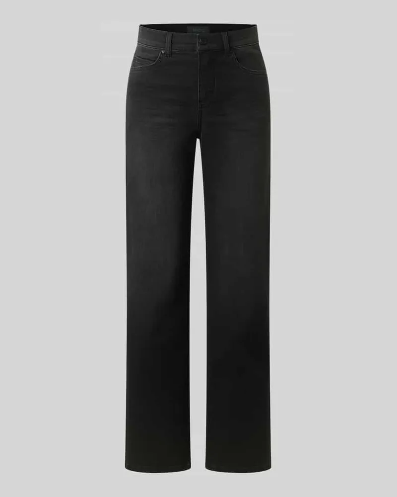 ANGELS  Straight Fit Jeans aus Baumwoll-Mix Modell 'Lara Anthrazit