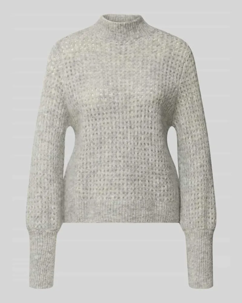 Lanius Regular Fit Pullover aus Alpaka-Mix und Woll-Anteil Hellgrau