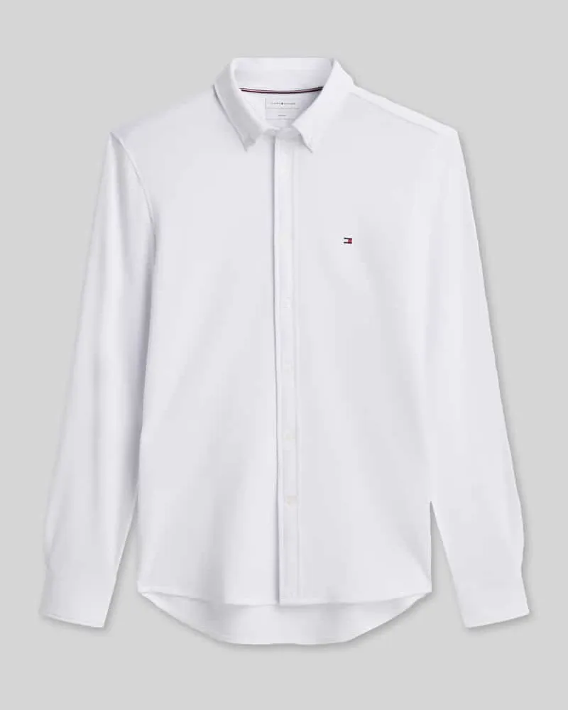 Tommy Hilfiger Slim Fit Freizeithemd mit Logo-Stickerei Weiss