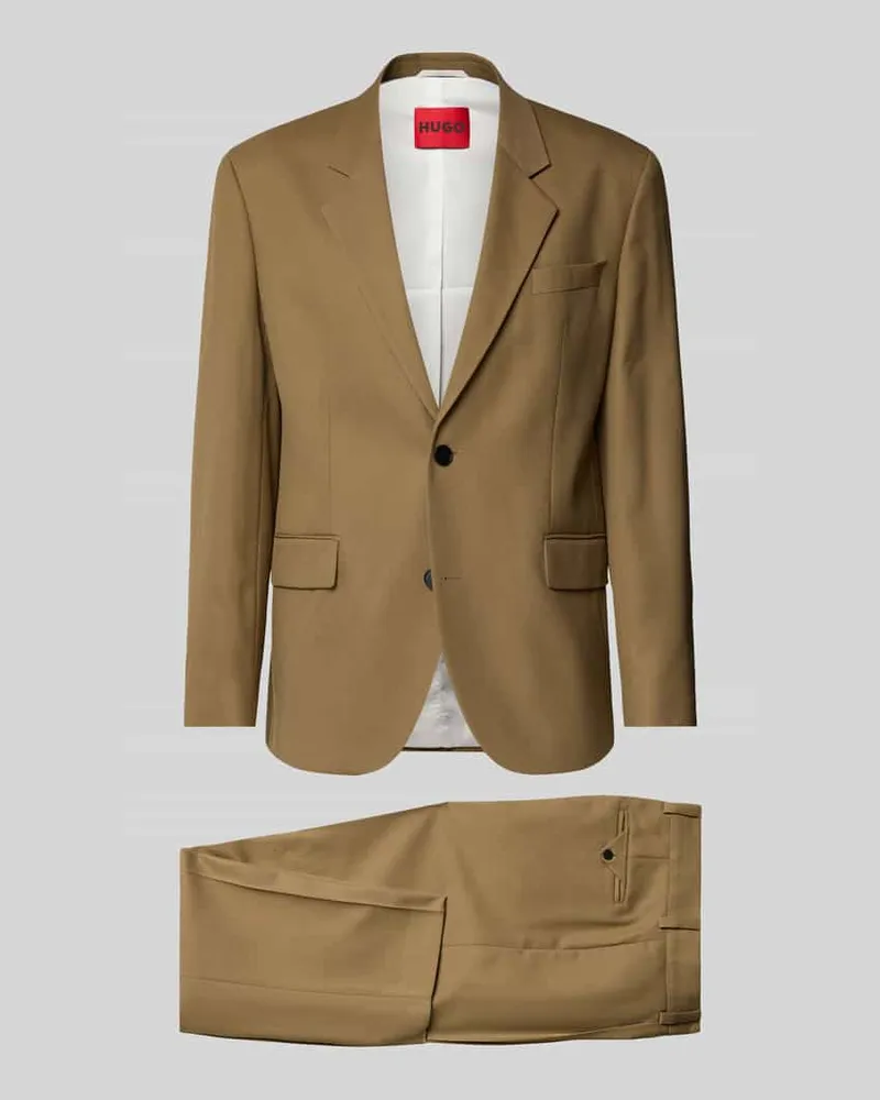 HUGO BOSS Regular Fit Anzug mit Viskose-Anteil Modell 'Karlo-Flips251 Sand