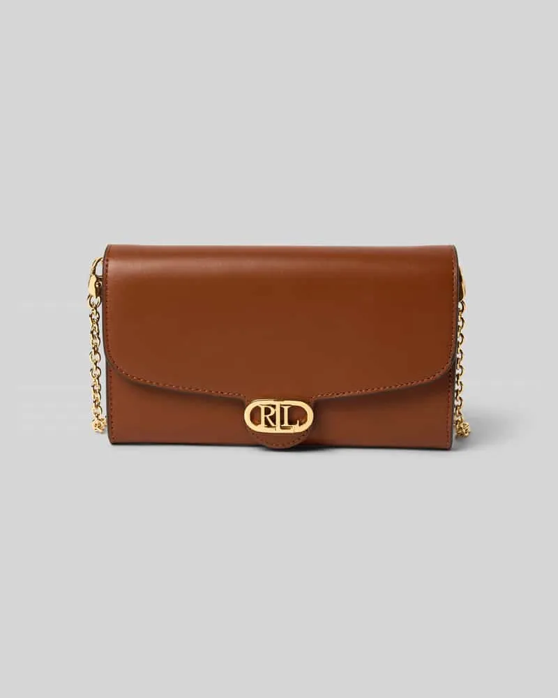 Ralph Lauren Lederumhängetasche mit Label-Applikation Modell 'ADAIR Cognac