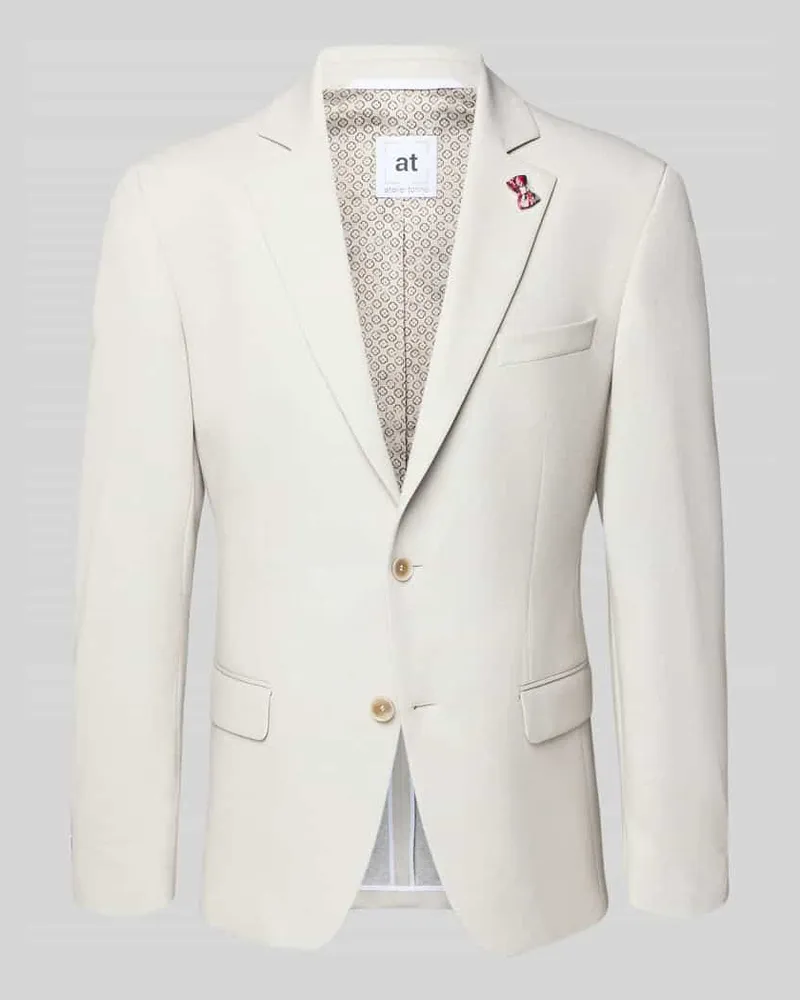 Atelier Torino Slim Fit 2-Knopf-Sakko mit Pattentaschen Beige