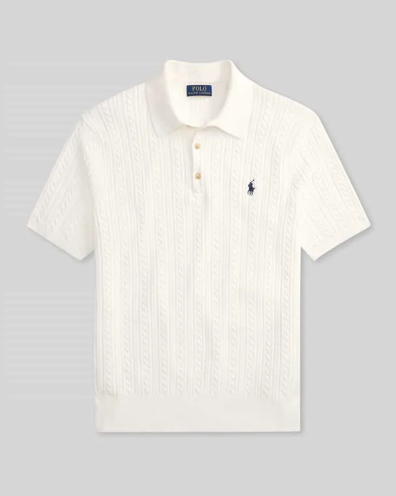 Ralph Lauren Regular Fit Poloshirt aus Strick Weiss