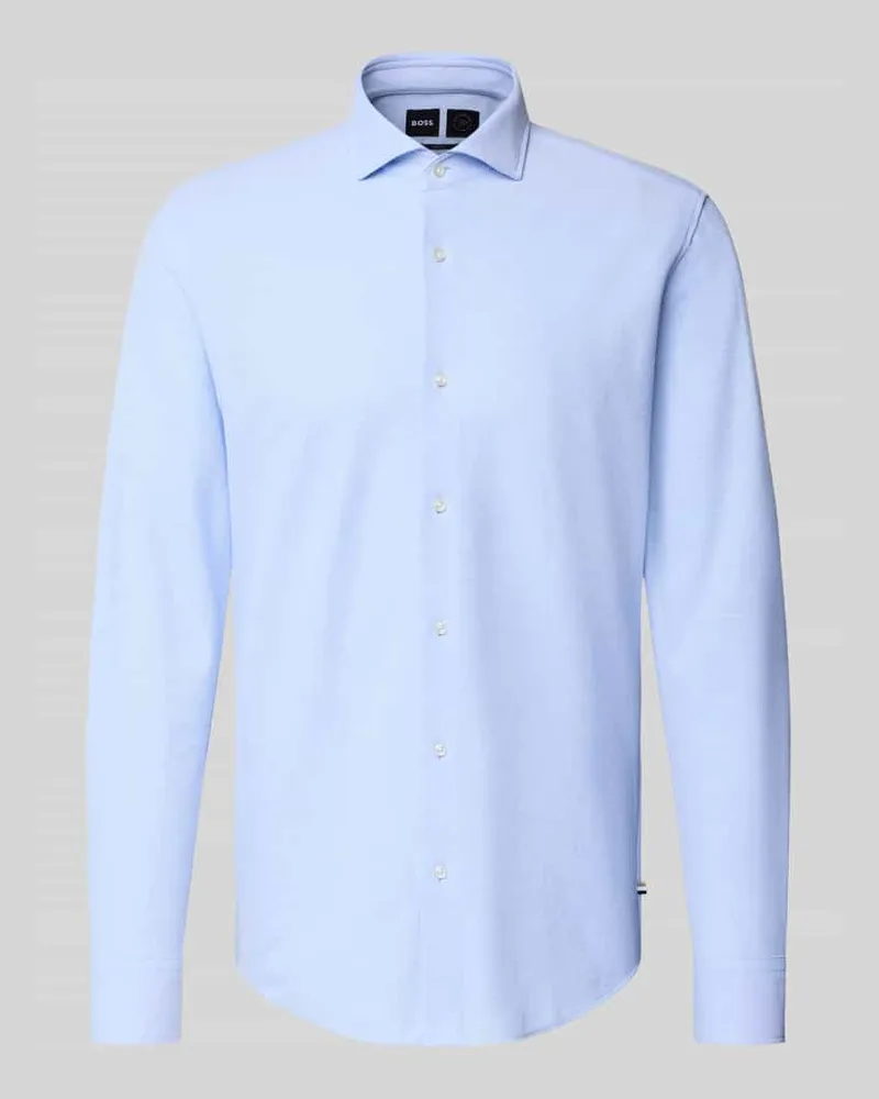 HUGO BOSS Slim Fit Businesshemd aus Jersey Bleu