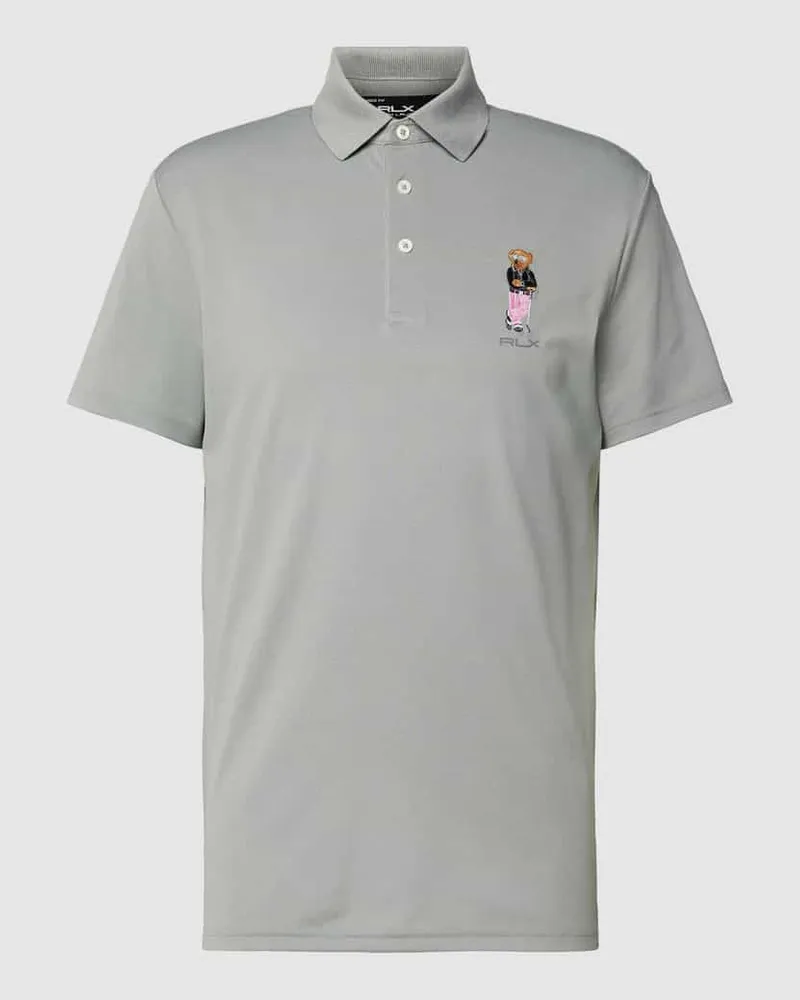 Ralph Lauren Poloshirt mit Label-Stitching Hellgrau