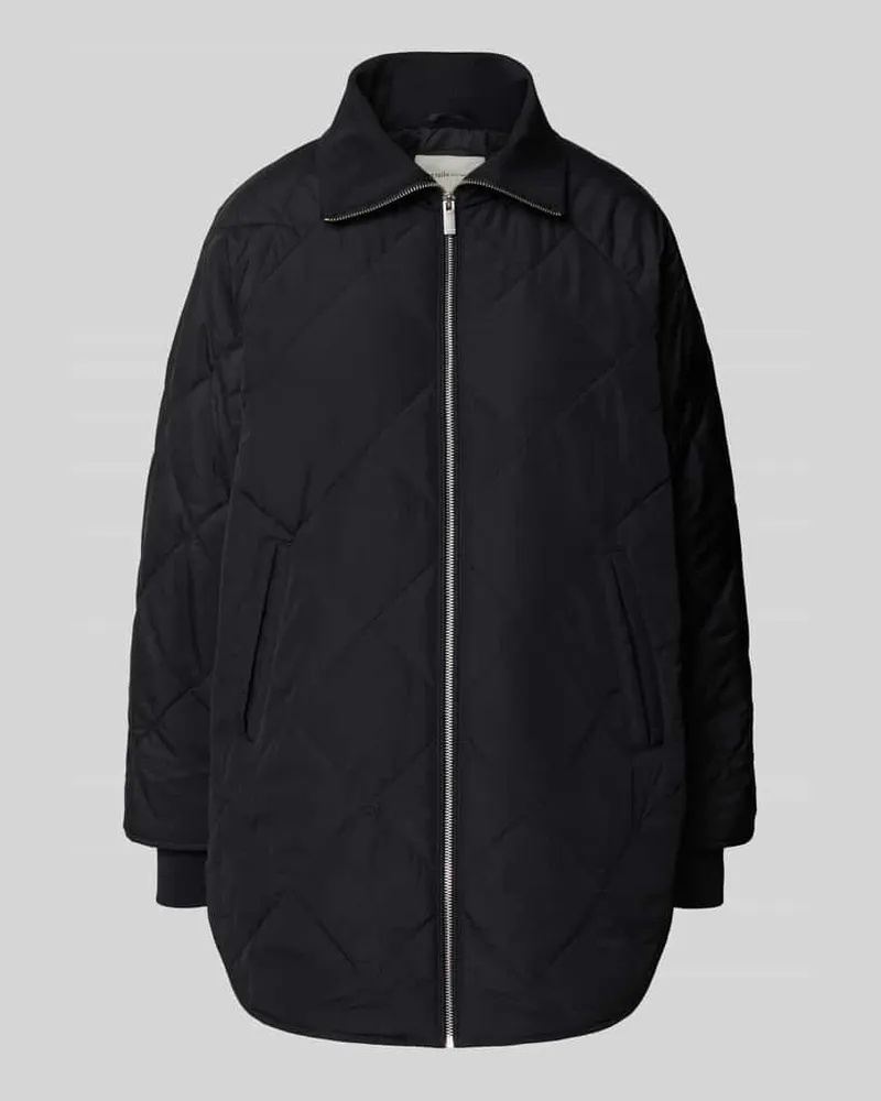 Tom Tailor Relaxed Fit Steppmantel mit Stehkragen Black