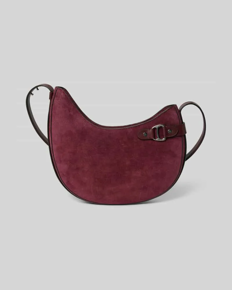 Ralph Lauren Handbag aus echtem Rindsleder mit Zier-Applikation Bordeaux