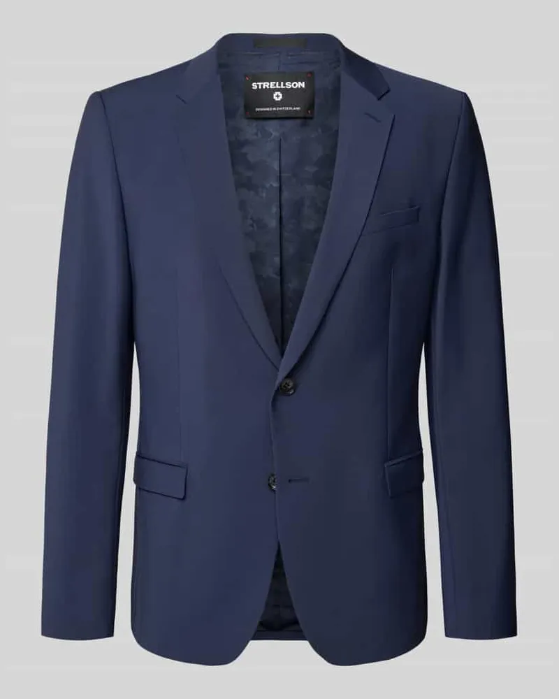 Strellson Regular Fit 2-Knopf-Sakko mit Woll-Anteil Dunkelblau