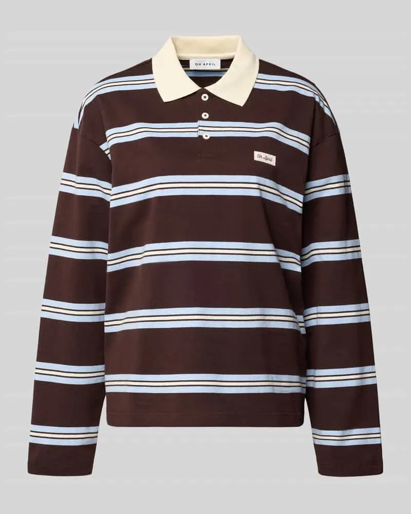 OH APRIL Relaxed Fit Poloshirt mit Label-Detail Modell 'Jolina Blau