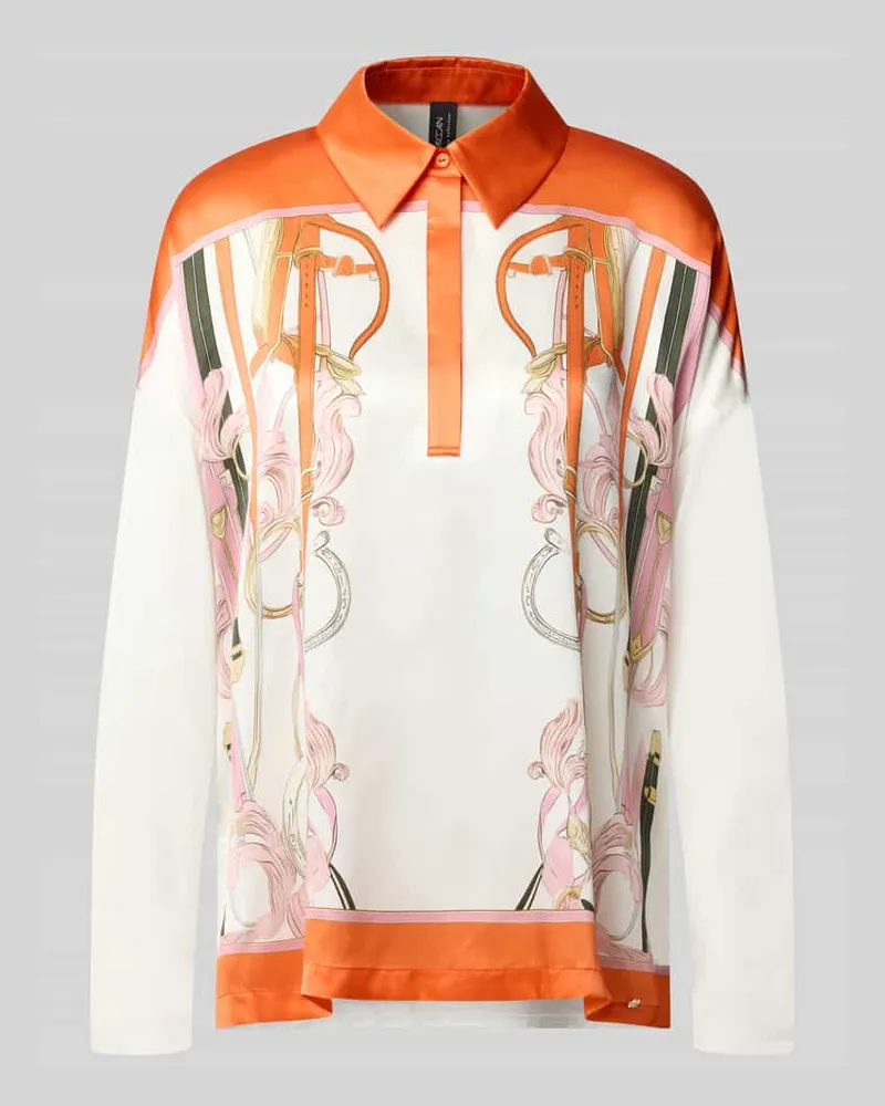 Marc Cain Relaxed Fit Hemdbluse mit Seiden-Anteil Offwhite