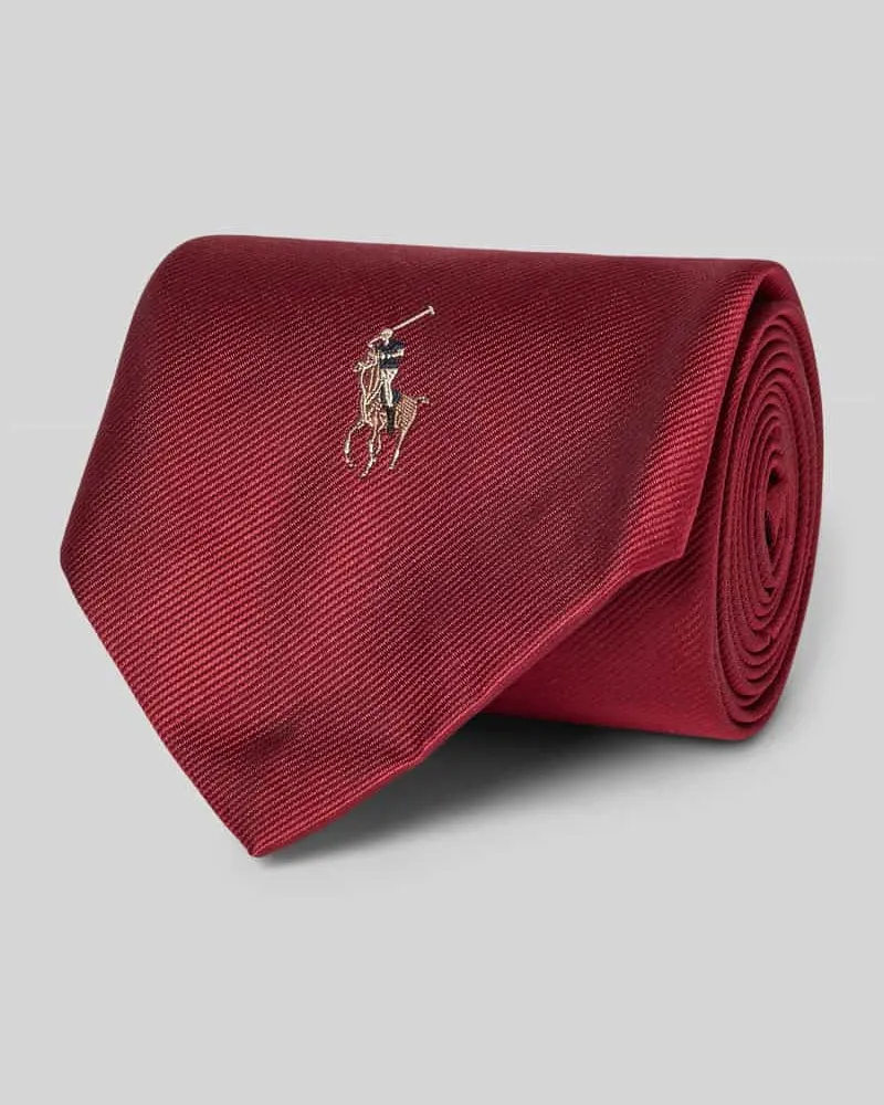 Ralph Lauren Seidenkrawatte mit Logo-Stitching Rot