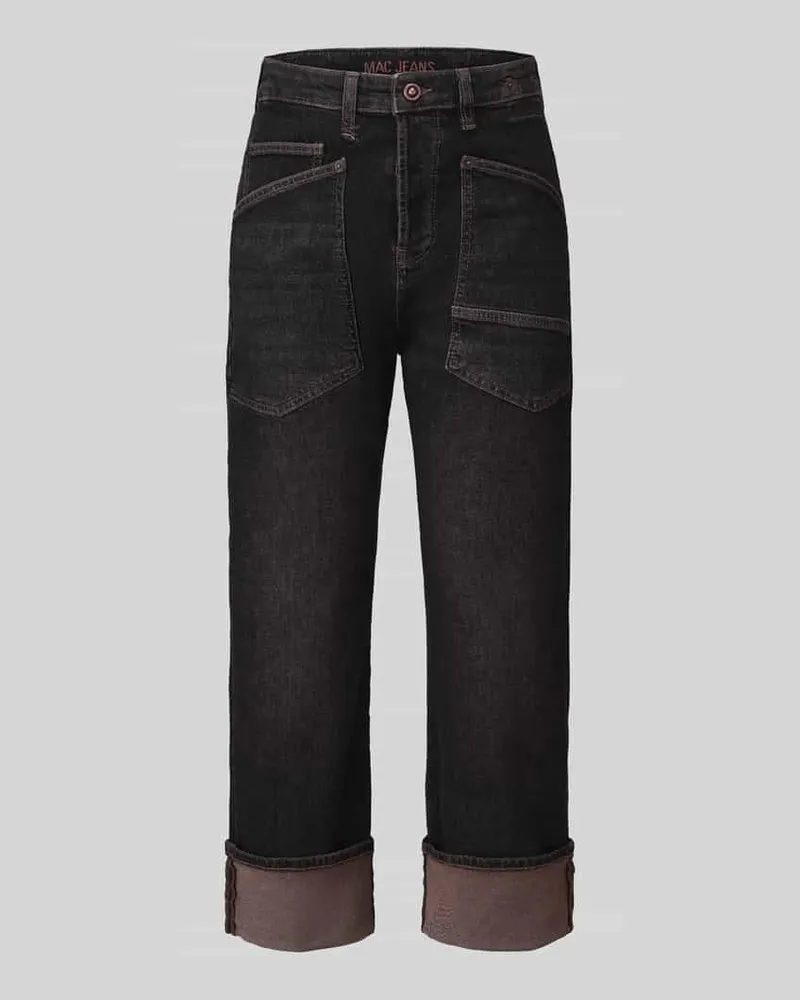 MAC Jeans Straight Fit Jeans aus Baumwoll-Mix Modell 'Baggy Straight Dunkelbraun