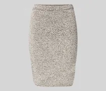 Knielanger Rock in Bouclé-Optik mit Woll-Anteil