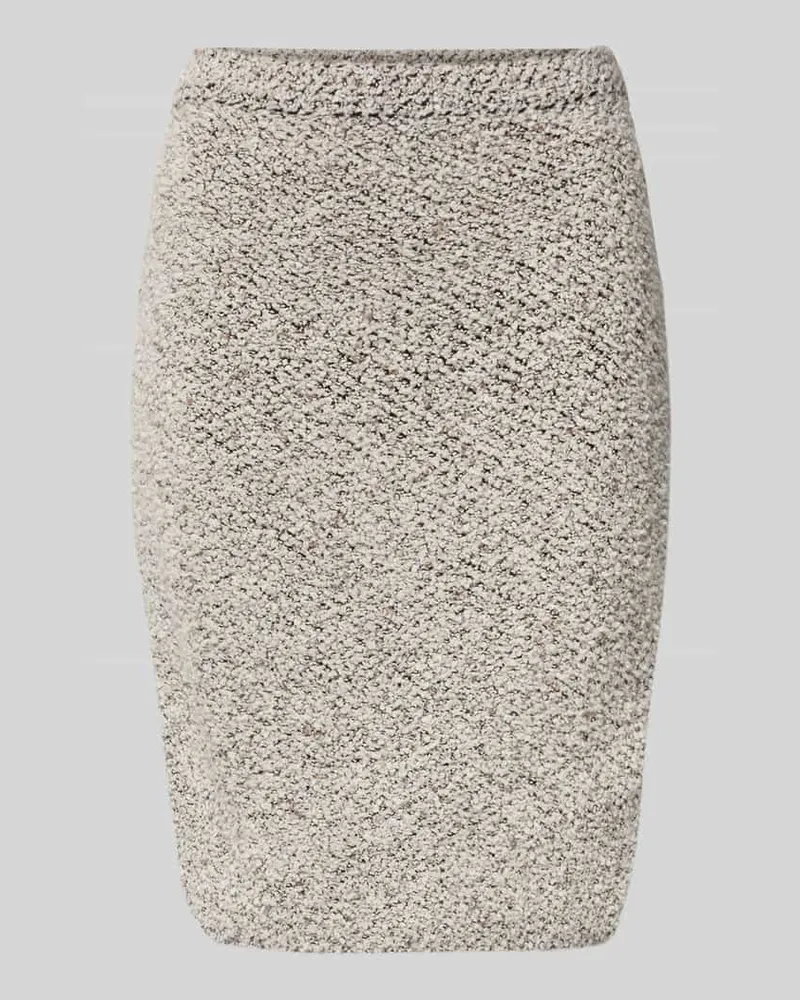 Marc Cain Knielanger Rock in Bouclé-Optik Hellgrau