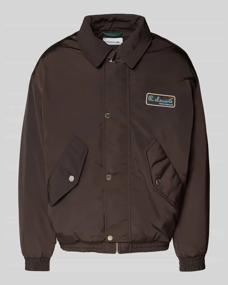 Lacoste Regular Fit Bomberjacke mit Umlegekragen Dunkelbraun